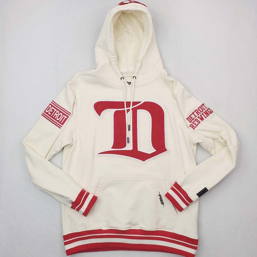 Detroit Red Wings Hoodie Mens Large White NHL Hockey Original Six Pro Standard